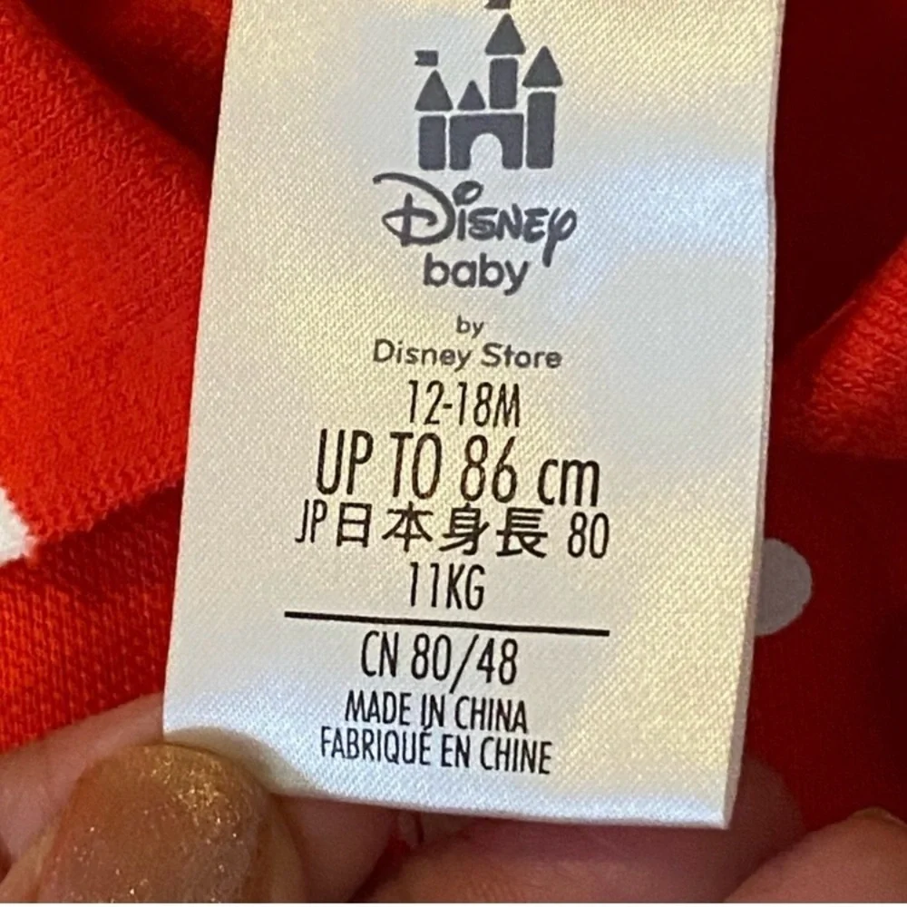 Disney Baby Red Polka Dot Minnie Polo Dress with Sequin Bow Patch